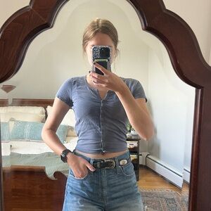 Hollister Co. Slate Blue Baby Tee